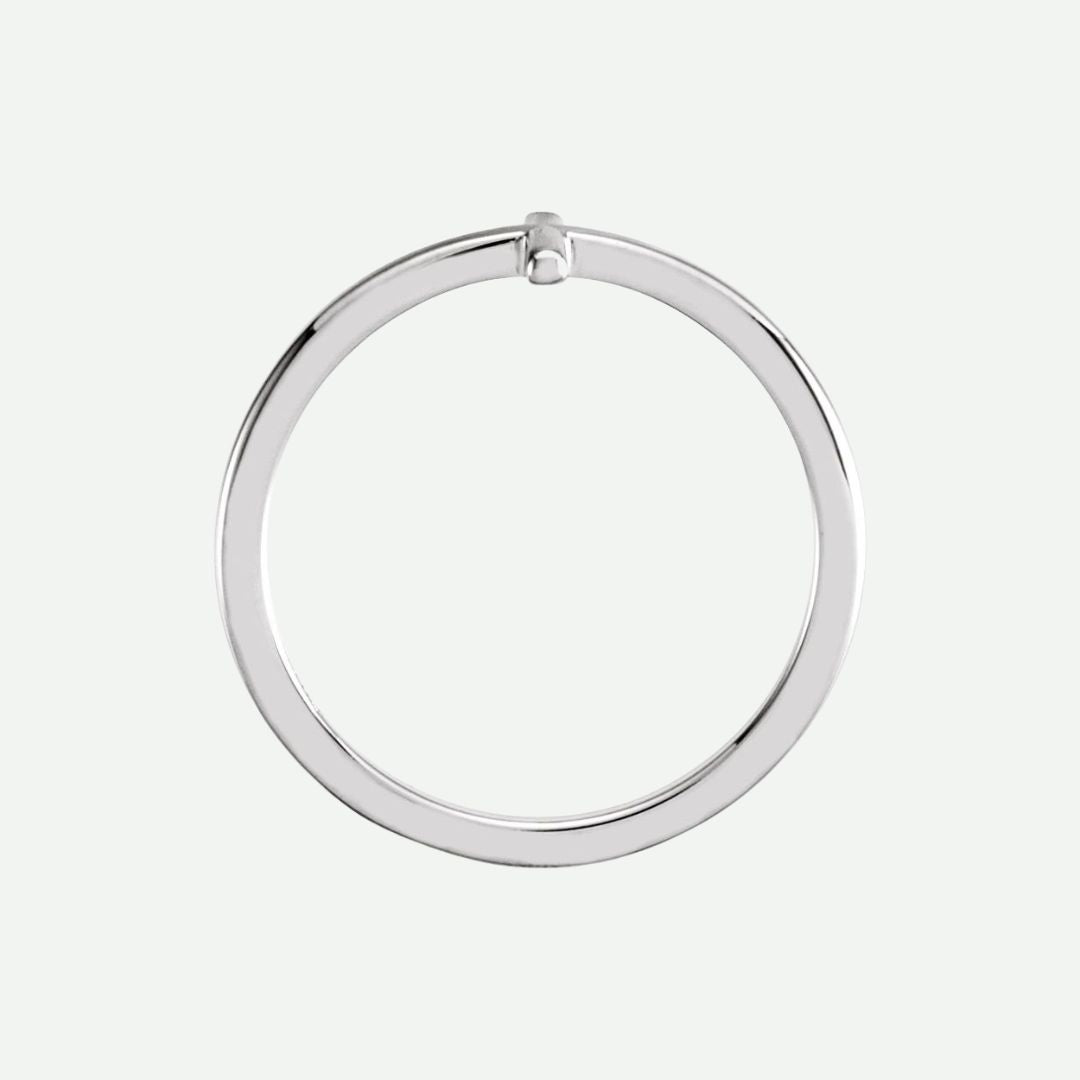 Top View of Sterling Silver FAITHFUL Christian Ring For Women