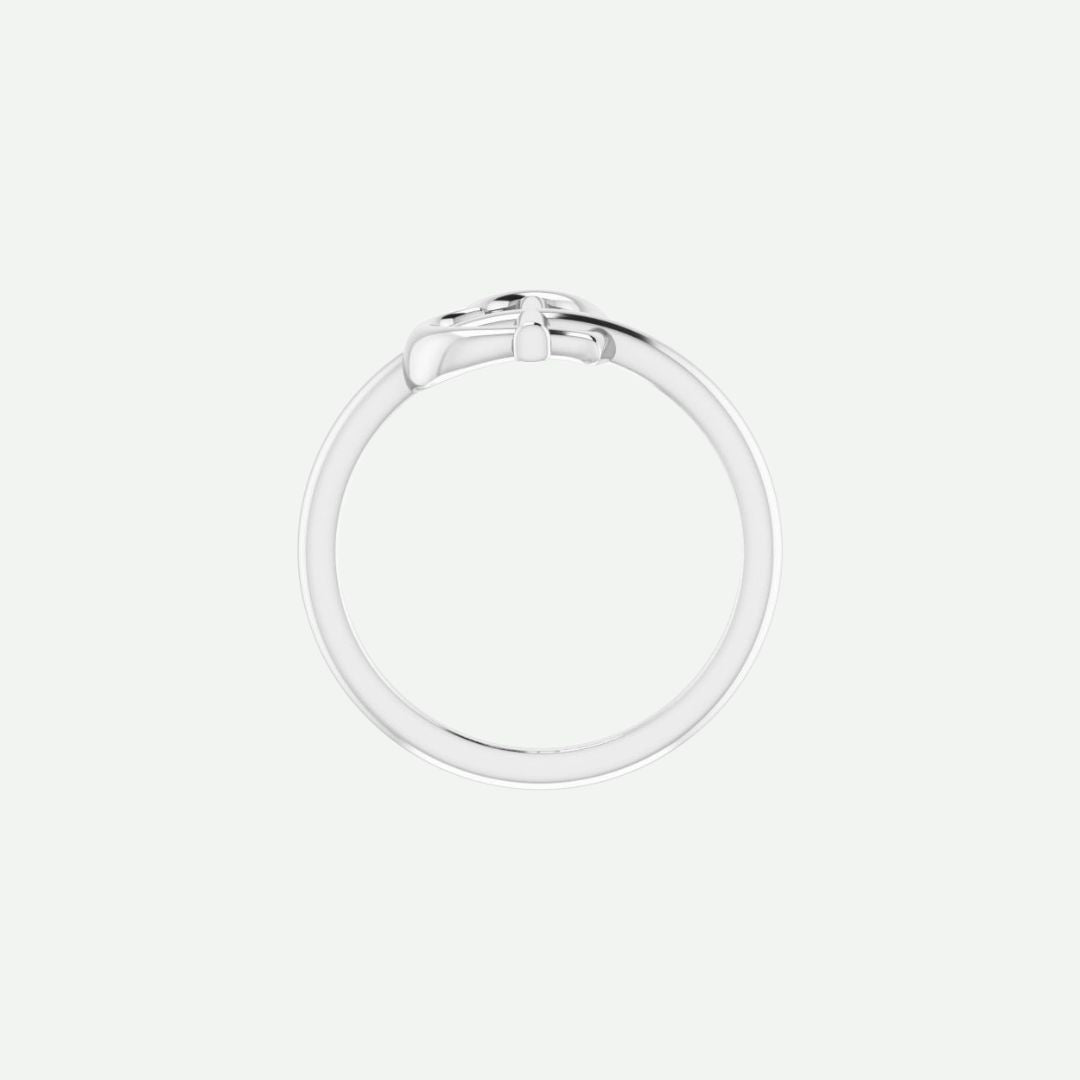 Top View of Sterling Silver FAITH Christian Ring For Women