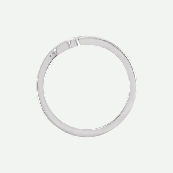 Top View of Sterling Silver HUGGED Christian Ring For Women