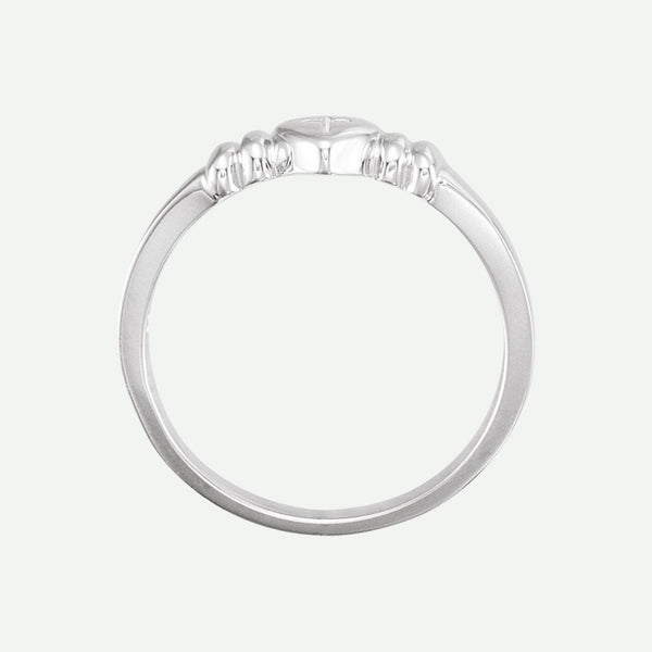 Top View of Sterling Silver INNOCENCE Christian Ring For Women