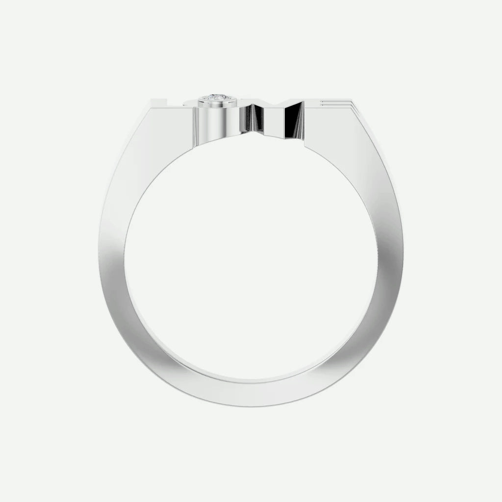 Top View of Sterling Silver LOVE Christian Ring For Women