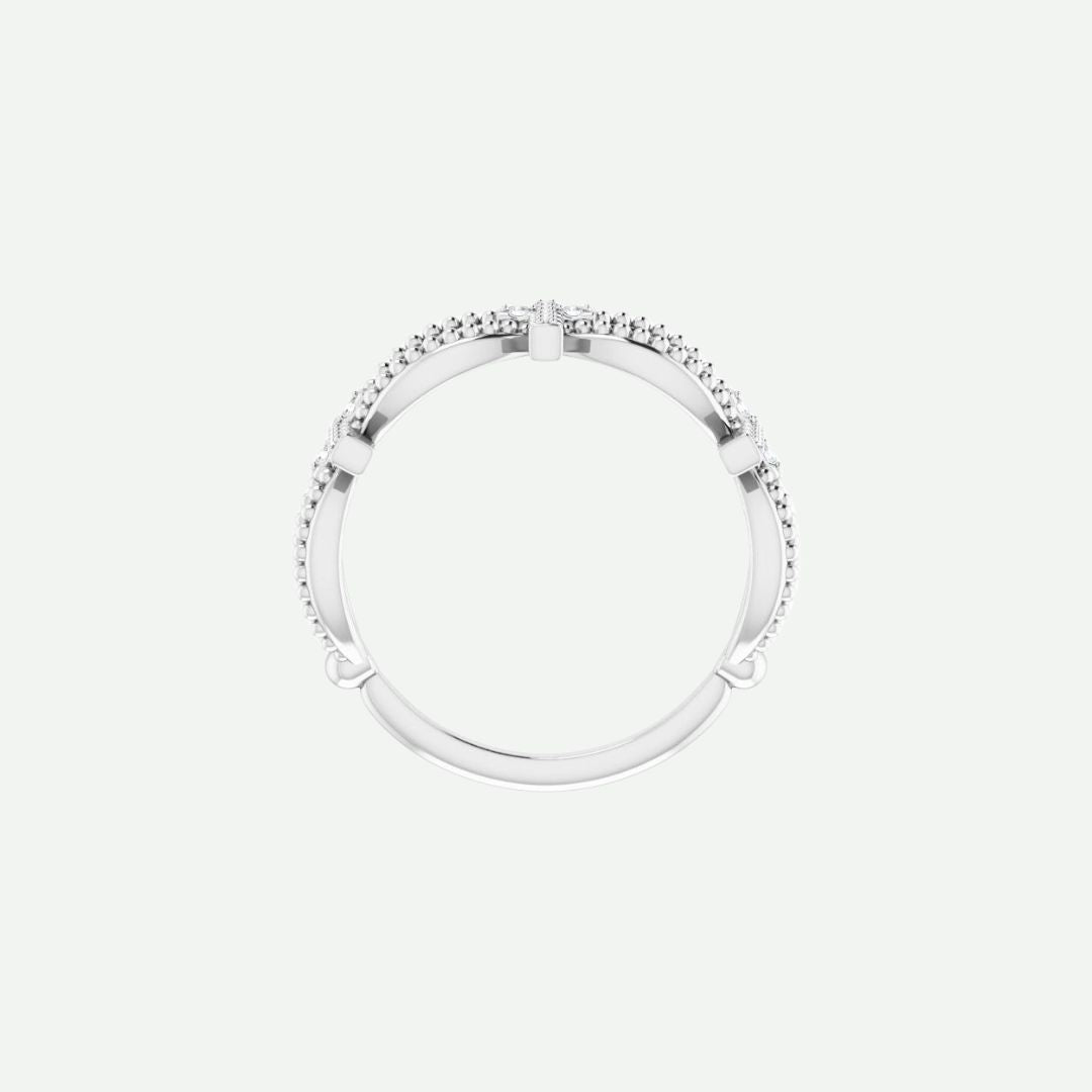 Top View of Sterling Silver PERFECT LOVE Christian Ring For Women