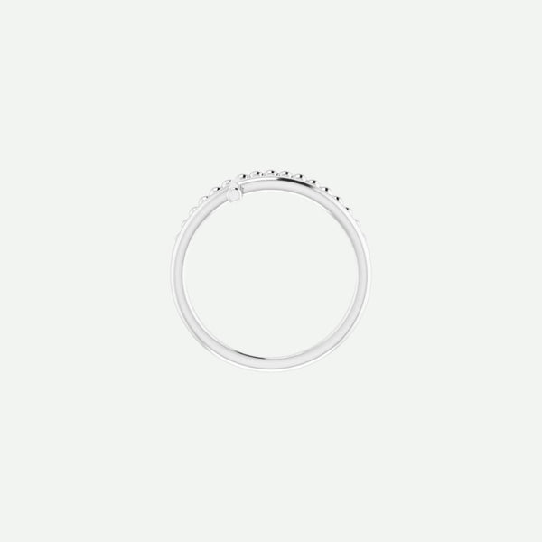 Top View of Sterling Silver PURPOSED Christian Ring For Women