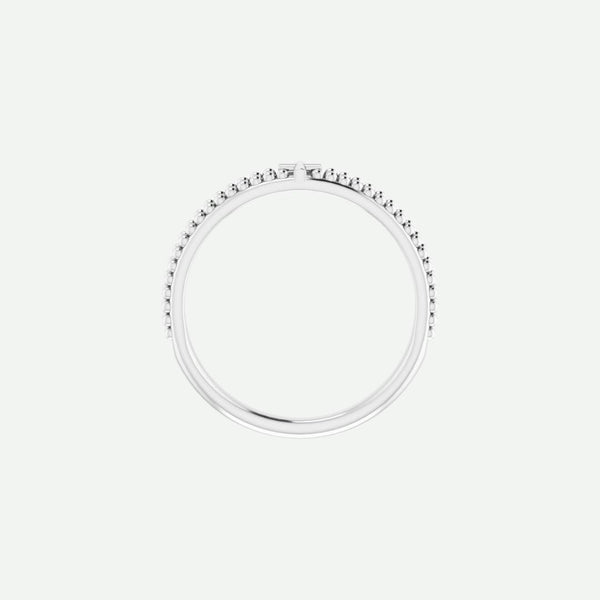 Top View of Sterling Silver TIMELESS Christian Ring For Women