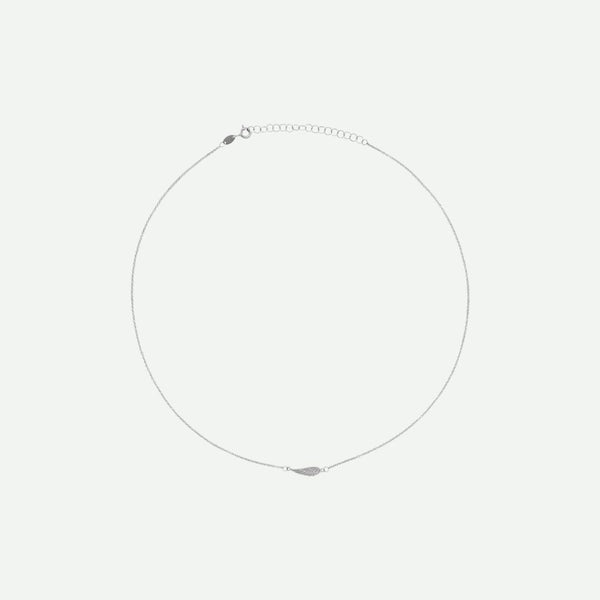 Top View of White Gold ANGEL WING Christian Necklace For Women