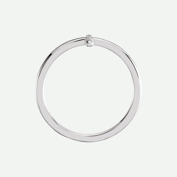 Top View of White Gold FAITHFUL Christian Ring For Women