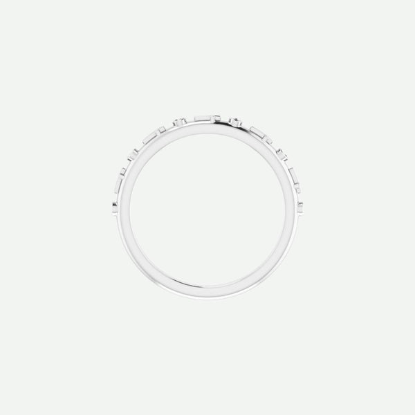 Top View of White Gold GRACE Christian Ring For Women 1.1 mm