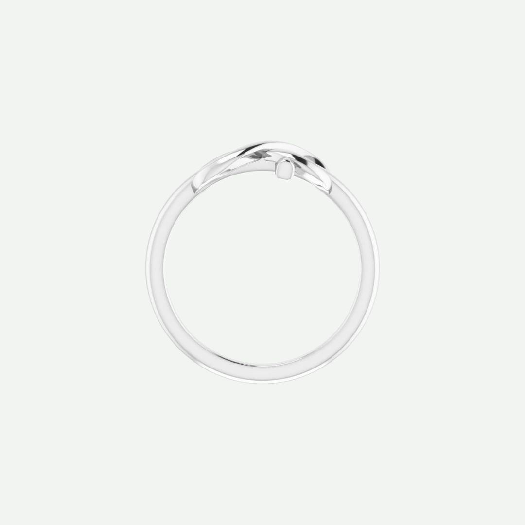 Top View of White Gold INFINITE LOVE Christian Ring For Women