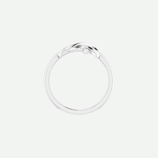 Top View of White Gold INFINITE LOVE Christian Ring For Women