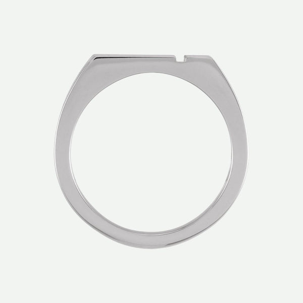 Top View of White Gold INSPIRÉ Christian Ring For Men