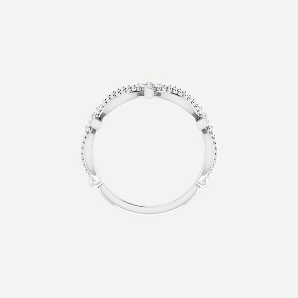 Top View of White Gold PERFECT LOVE Christian Ring For Women