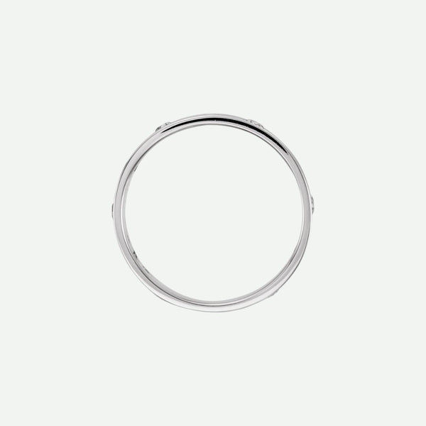 Top View of White Gold PURE LOVE Christian Ring For Women