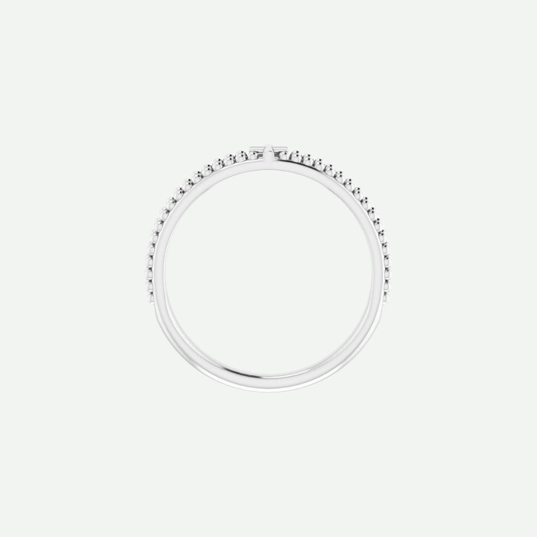 Top View of White Gold TIMELESS Christian Ring For Women