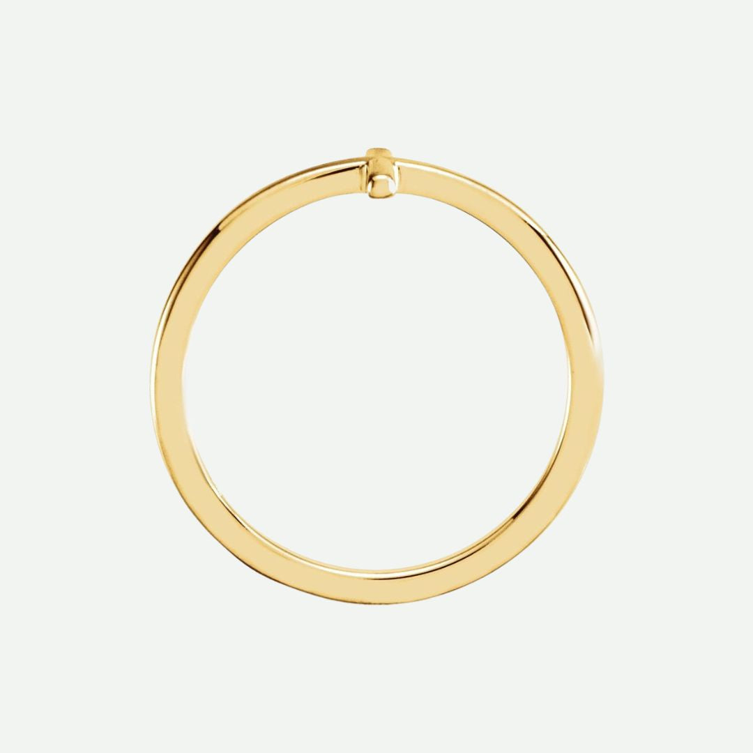 Top View of Yellow Gold FAITHFUL Christian Ring For Women