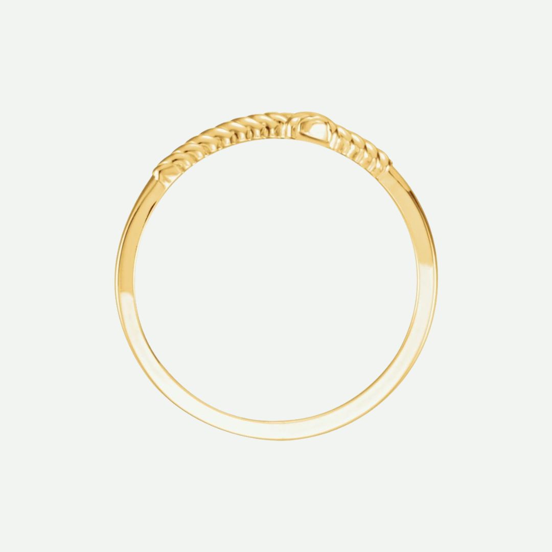 Top View of Yellow Gold FREEDOM Christian Ring For Women