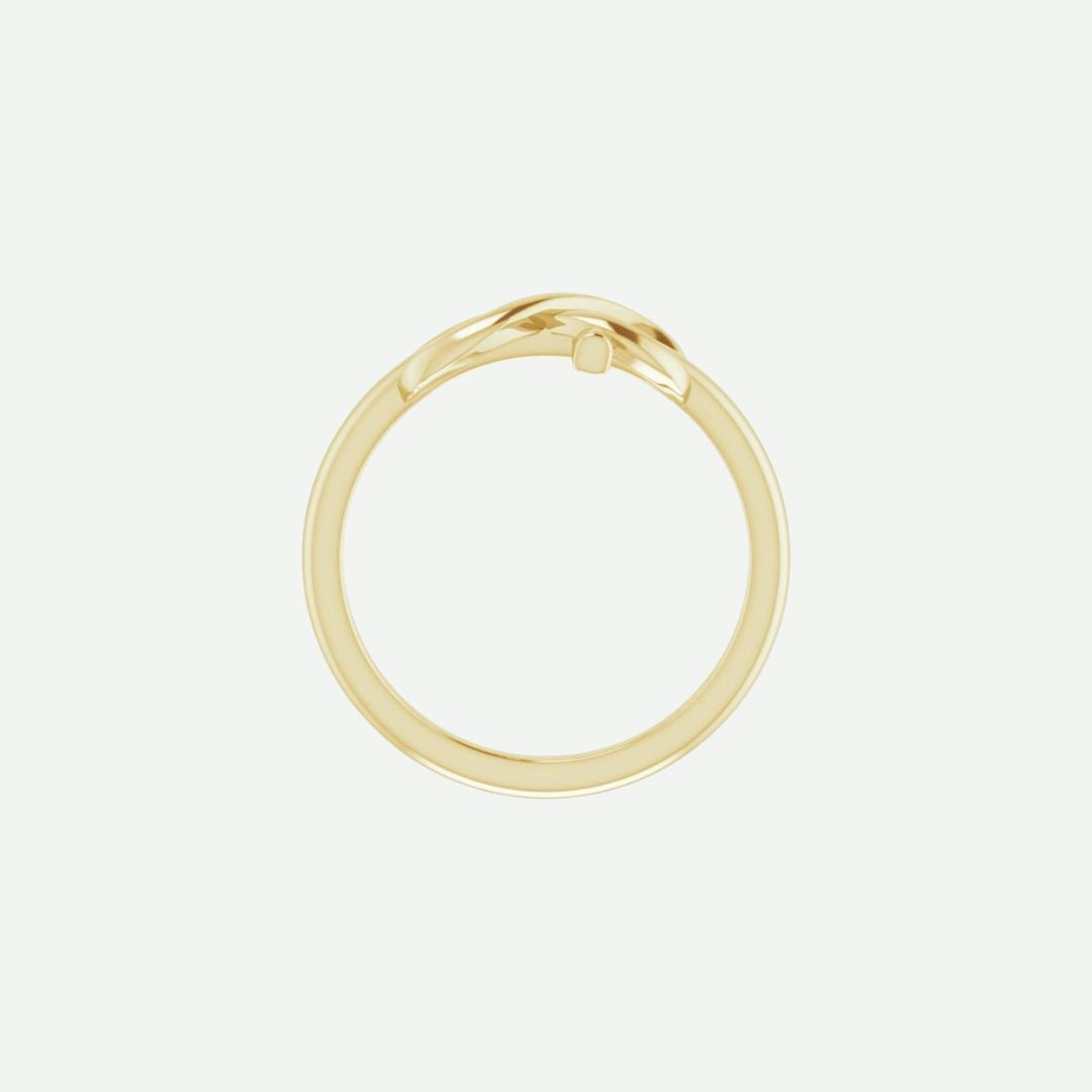Top View of Yellow Gold INFINITE LOVE Christian Ring For Women