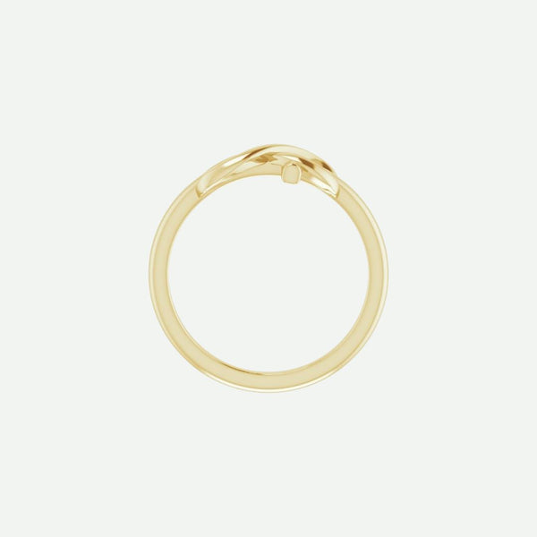 Top View of Yellow Gold INFINITE LOVE Christian Ring For Women