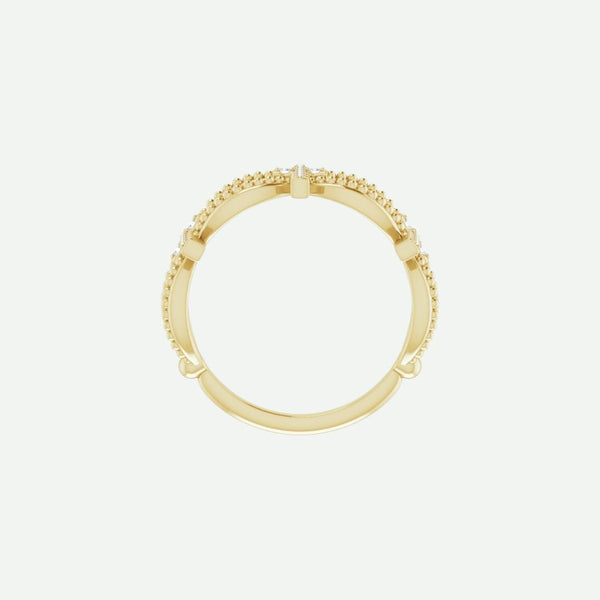 Top View of Yellow Gold PERFECT LOVE Christian Ring For Women