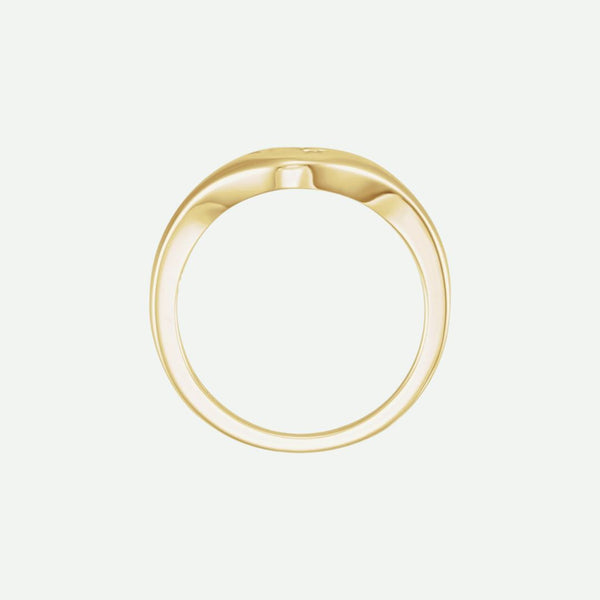 Top View of Yellow Gold PURETÉ Christian Ring For Women