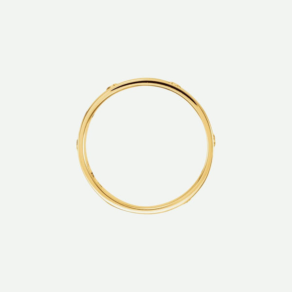 Top View of Yellow Gold PURE LOVE Christian Ring For Women