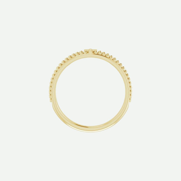 Top View of Yellow Gold TIMELESS Christian Ring For Women