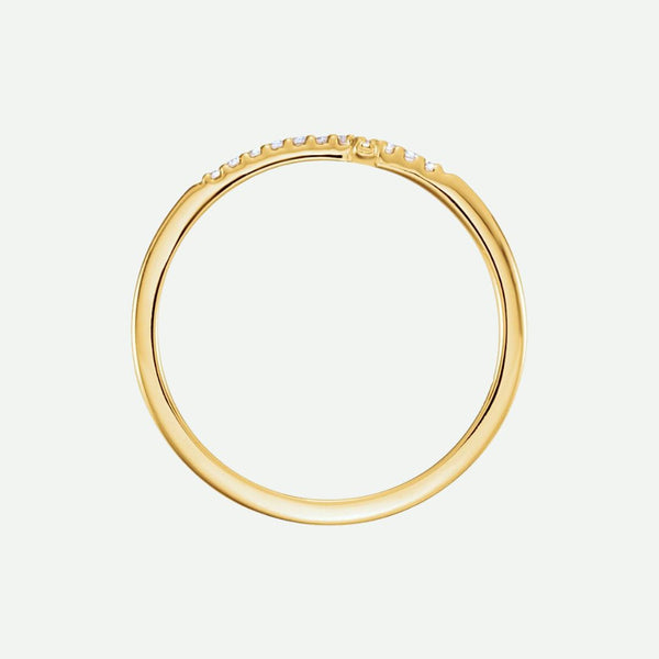 Top View of Yellow Gold UNBOUND Christian Ring For Women