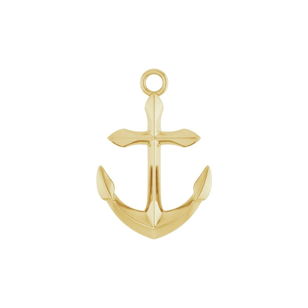 Gold anchor Christian pendant – symbol of hope and faith on a white background