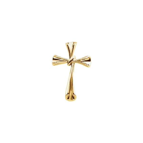 Yellow gold cross pendant for men on a white background | Glor-e Modern Christian Jewelry
