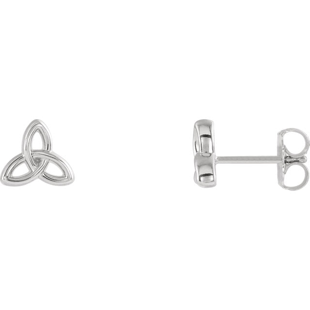 Mixed view of white gold Trinity Christian Earrings For Women