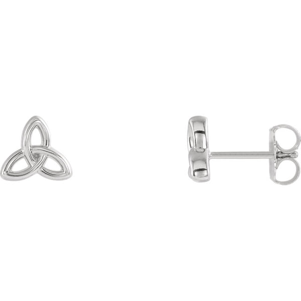 Mixed view of white gold Trinity Christian Earrings For Women