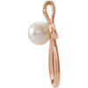 Side view of rose gold Pearl Cross Christian Pendant For Women