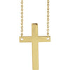 Front view of yellow gold Main Cross Christian Necklace