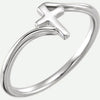 Front view of BYPASS 14k white gold Christian ring from Glor-e