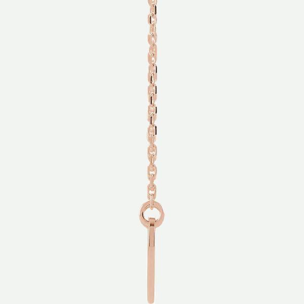 Side view of 14K Rose Gold Cross Hearted Christian Necklace | Glor-e