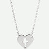 Front view of 14K White Gold Cross Hearted Christian Necklace | Glor-e