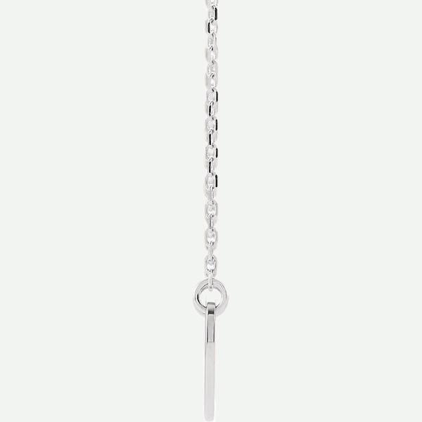 Side view of 14K White Gold Cross Hearted Christian Necklace | Glor-e