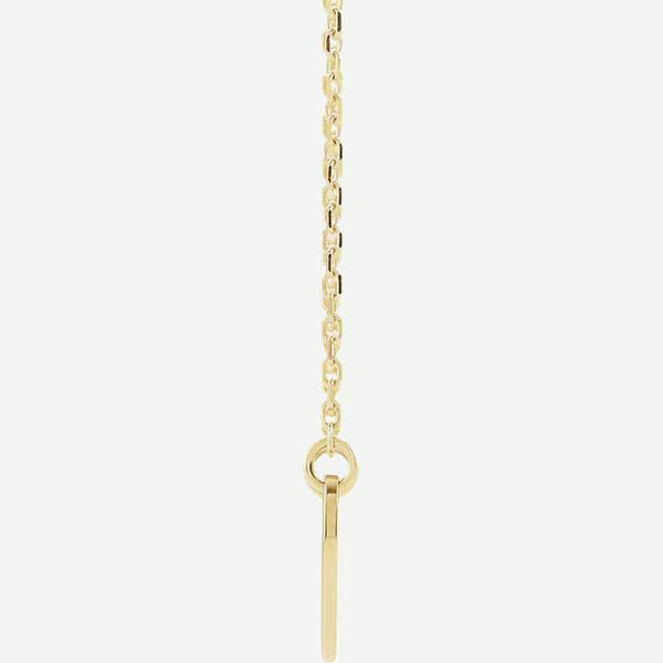 Side view of 14K Yellow Gold Cross Hearted Christian Necklace | Glor-e