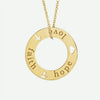Front view of yellow gold Faith Christian necklace for women from Glor-e