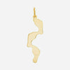 Back view of Yellow Gold FOOTPRINTS unisex Christian pendant