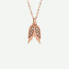 Front view of rose gold Angel Wings Christian necklace for women