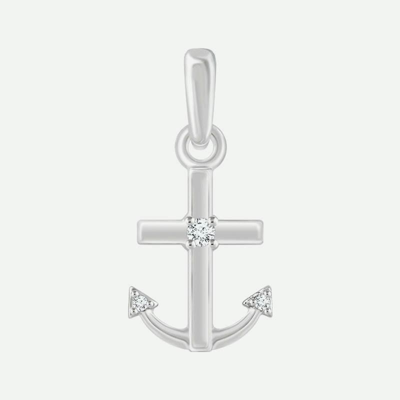 Front view of Anchor Christian Pendant for  women