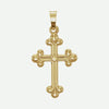 Front view of yellow gold Hollow Cross Christian Pendant For Men