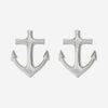 Front view of sterling silver Anchor Christian earrings for women
