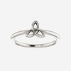 Front view of sterling silver Stackable Celtic-Inspired Christian ring
