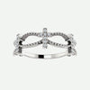 Front view of white gold Diamond Stackable Cross Christian Ring For Women