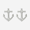 Front view of white gold Anchor Christian earrings for women
