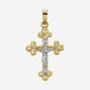 Front view of Yellow & White Gold Crucifix Pendant
