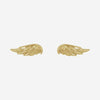 Front view of yellow gold Angel Wings Christian earrings for women
