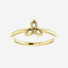 Front view of yellow gold Stackable Celtic-Inspired Christian ring