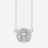 Front View of SAINTLY White Gold Christian Necklace From Glor-e